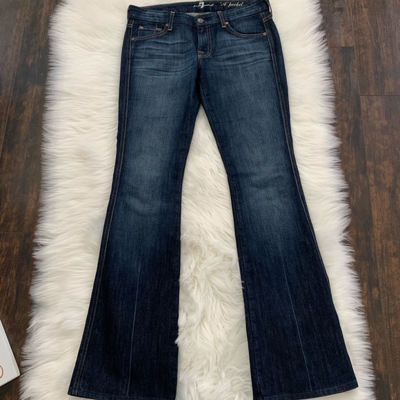NWOT 7 For All Mankind Dark Wash A Pocket Jeans - Picture 2 of 6